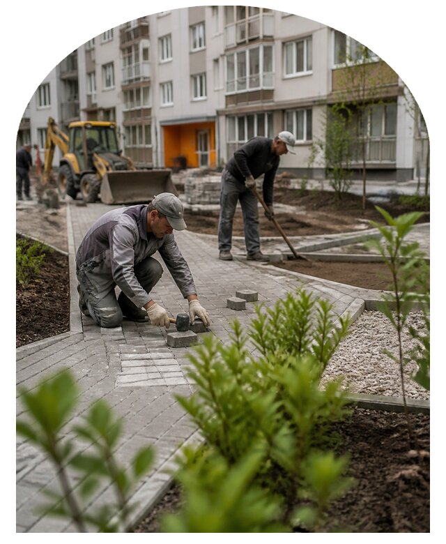 Благоустройство двора многоквартирного дома в Красногорске